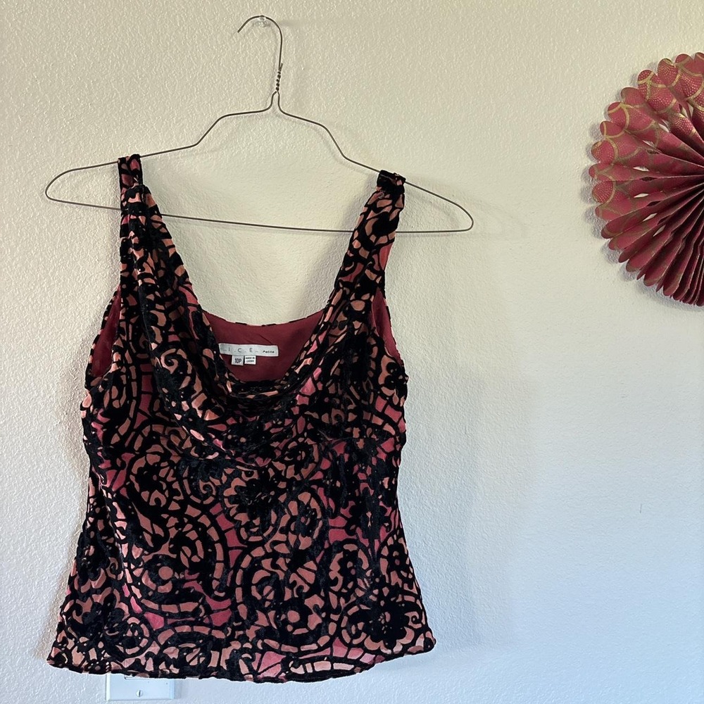 Velvet cowl top